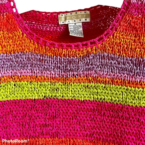 SIGRID OKSEN SPORT striped pattern sweater, Size S - Picture 2 of 3